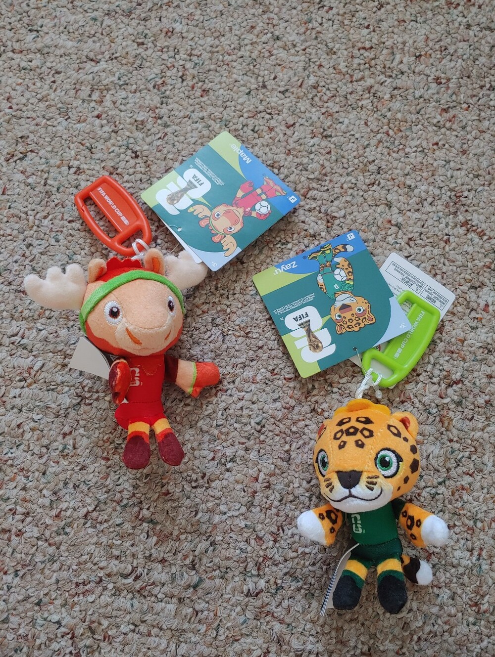 FIFA World Cup 2026 Mascot Plush Zayu Jaguar & Maple Moose NWT Jazwares